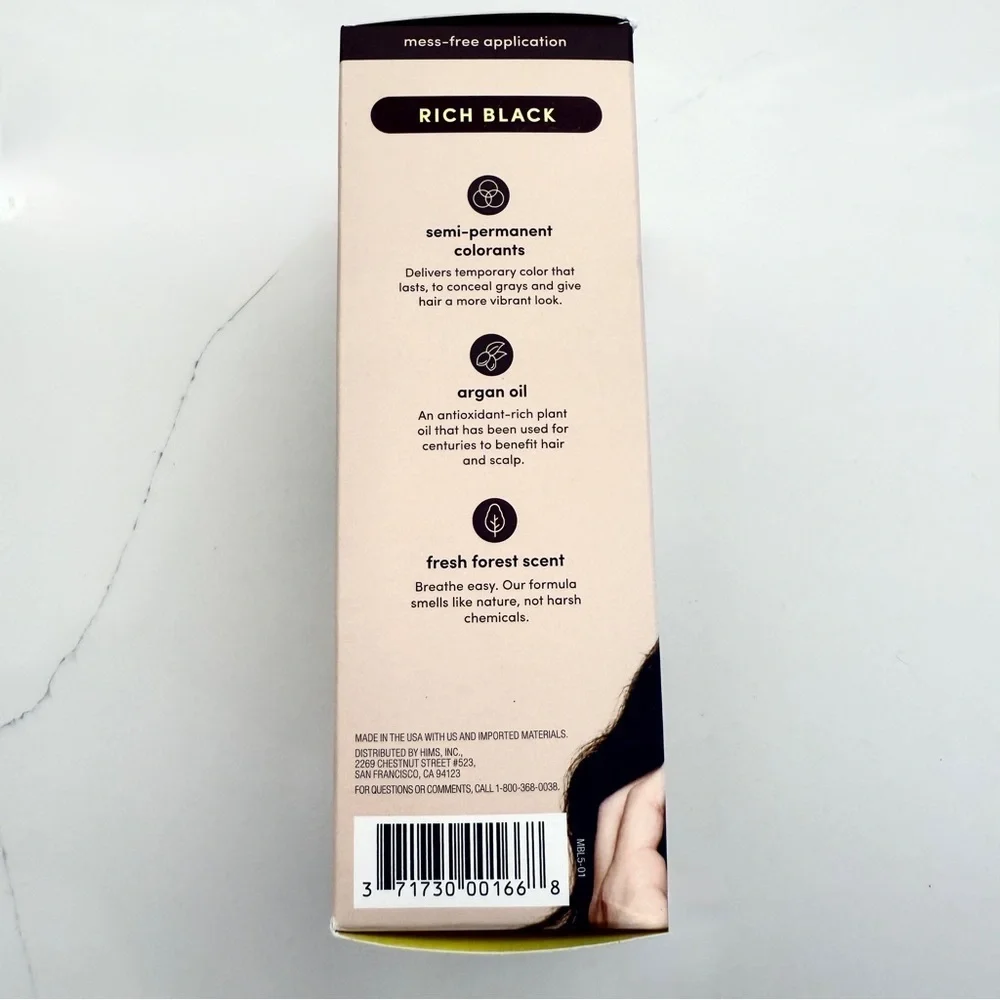 NIB! Men’s Hims Hair Color & Conditioner Rich Black Semi-Permanent 5 fl oz